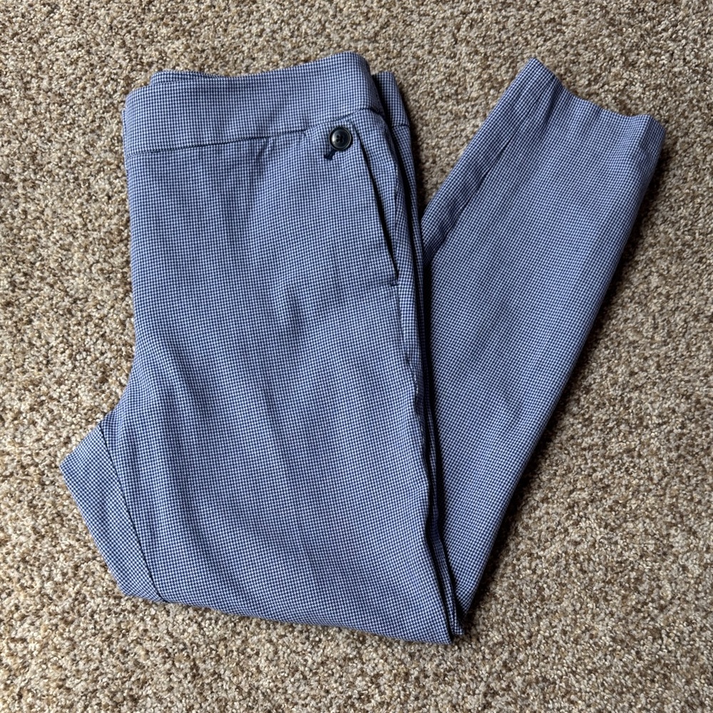 LOFT~Blue Checkered Pants~Sz. 8